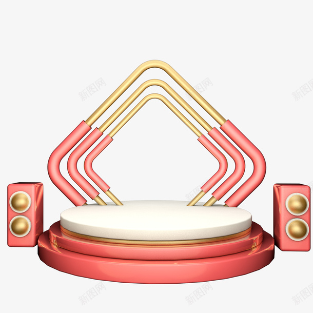 活动节日舞台背景素材png免抠素材_新图网 https://ixintu.com 大促 活动 舞台 立体 红色