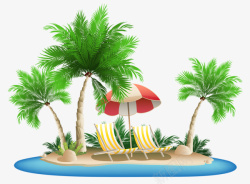 椰树矢量海滩花草背景植物素材椰树植物高清图片