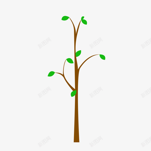 手绘树苗植物植树节元素psd免抠素材_新图网 https://ixintu.com 手绘 树叶 绿叶 树