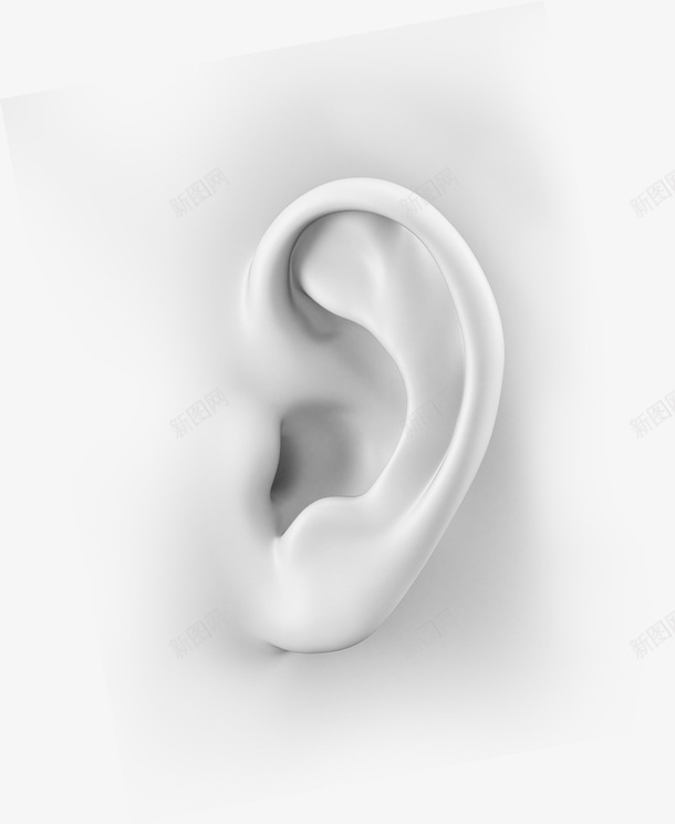 一个灰色的耳朵png免抠素材_新图网 https://ixintu.com 耳朵 立体耳朵 手绘 灰色 3D