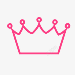 手绘粉色王冠元素素材