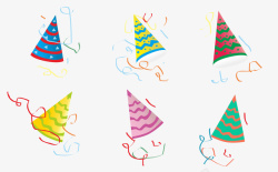 年末狂欢派对派对帽多彩卡通生日和狂欢节纸帽子高清图片