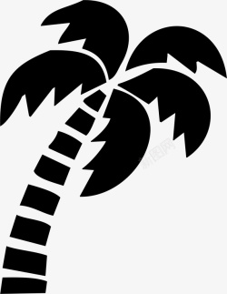 椰树剪影黑椰树植物剪影高清图片