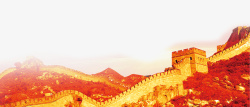 中国建筑万里长城山水画高清图片