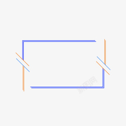 橙色热卖边框蓝橙色科技感线条边框高清图片
