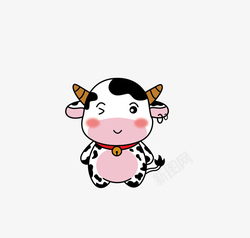 黑白可爱可爱卡通小奶牛高清图片