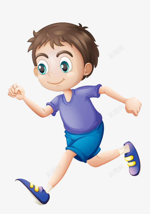 卡通跑步的小男孩png免抠素材_新图网 https://ixintu.com 人物 卡通 大步跑 小男孩 跑步 逃跑小人