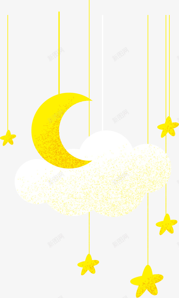月亮星星装饰素材png免抠素材_新图网 https://ixintu.com 月亮 星星 云朵 卡通