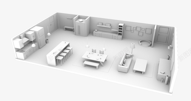3D建模室内设计模型png免抠素材_新图网 https://ixintu.com 3D 建模 室内设计 模型
