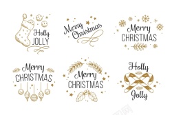 彩色英文字体圣诞英文字体和图案高清图片