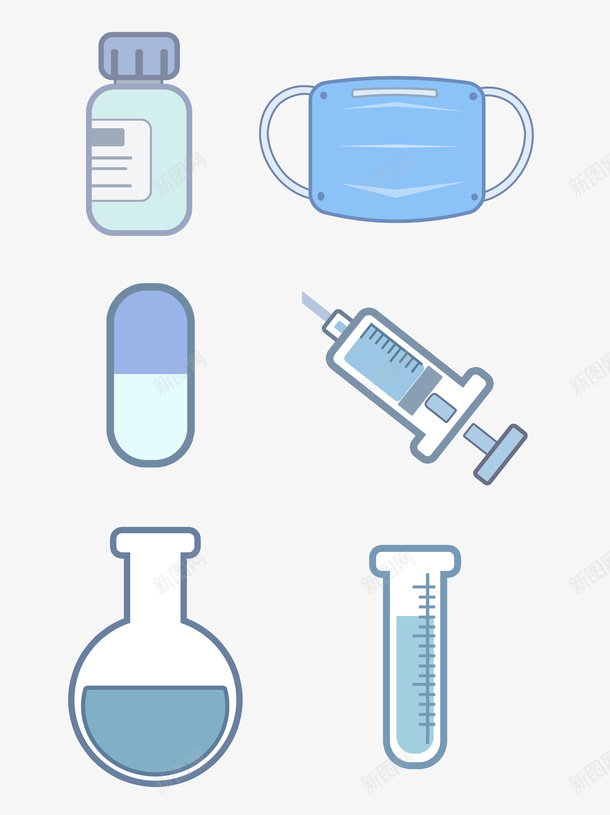 口罩药瓶胶囊针管烧瓶试管元素png免抠素材_新图网 https://ixintu.com 99 口罩 药 瓶 胶囊 针管 烧瓶 试管 元素