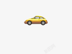 黄色小汽车透明格式素材