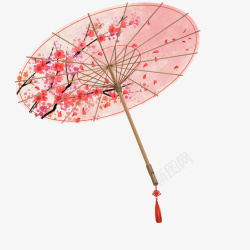 古风油纸伞唯美古风手绘油纸伞高清图片