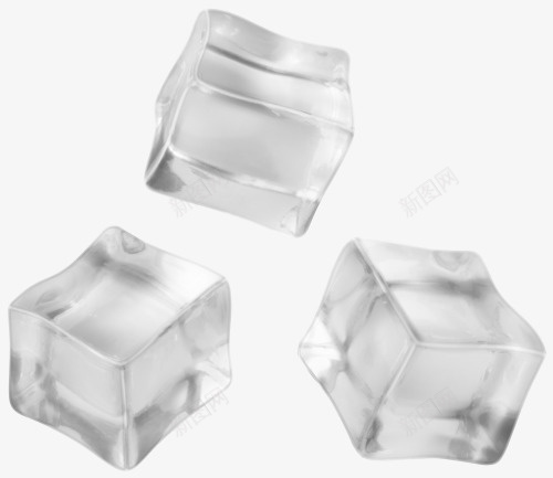 冰方块透明单独3块png免抠素材_新图网 https://ixintu.com 冰 方块 透明 单独 3块