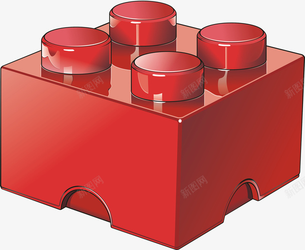 3D积木模型方块png免抠素材_新图网 https://ixintu.com 3D 方块 四边形 红色 积木 模型