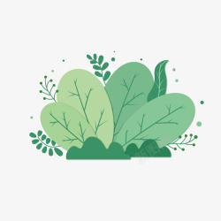 春季卡通背景卡通绿色春季植物元素高清图片