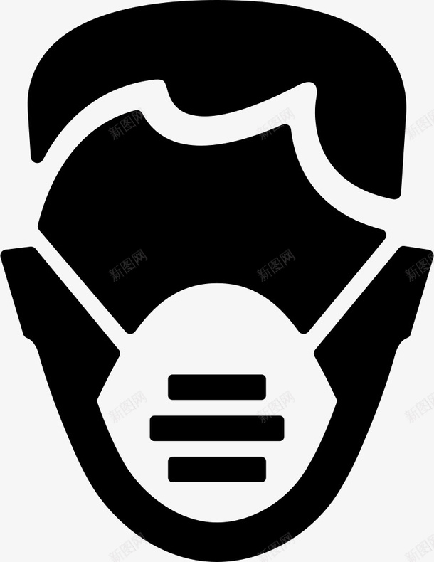 口罩防护安全图标黑色png_新图网 https://ixintu.com 口罩 防护 安全 图标 黑色