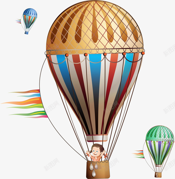 卡通彩色热气球小女孩png免抠素材_新图网 https://ixintu.com 卡通 小女孩 彩色 气球 空气球