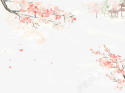 透明素材春天樱花树枝花瓣高清图片