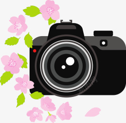 花与相机带花卡通图标相机高清图片