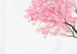 紫皮芽一树梅花树芽子手绘元素高清图片