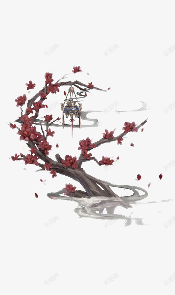 中国风古风手绘树png免抠素材_新图网 https://ixintu.com 中国风 古风 植物 树