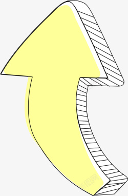 卡通几何形波普箭头黄色卡通箭头高清图片