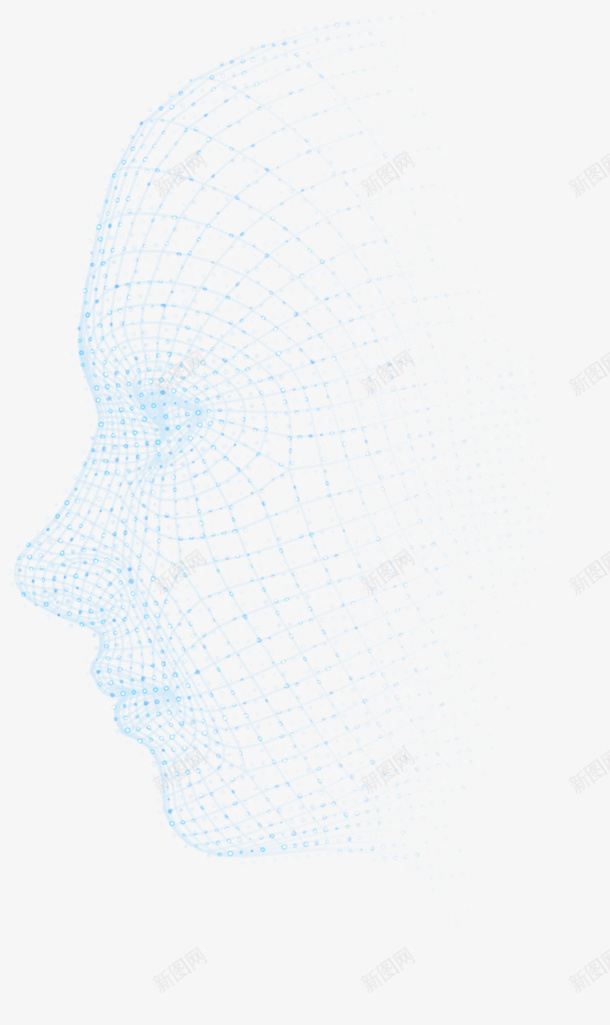科技人脸识别png免抠素材_新图网 https://ixintu.com 人脸识别 科技 线稿人脸 人脸扫描