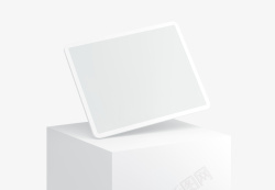 纯白3D放置台平板电脑素材