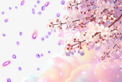 春天的公园春天樱花云朵花瓣高清图片