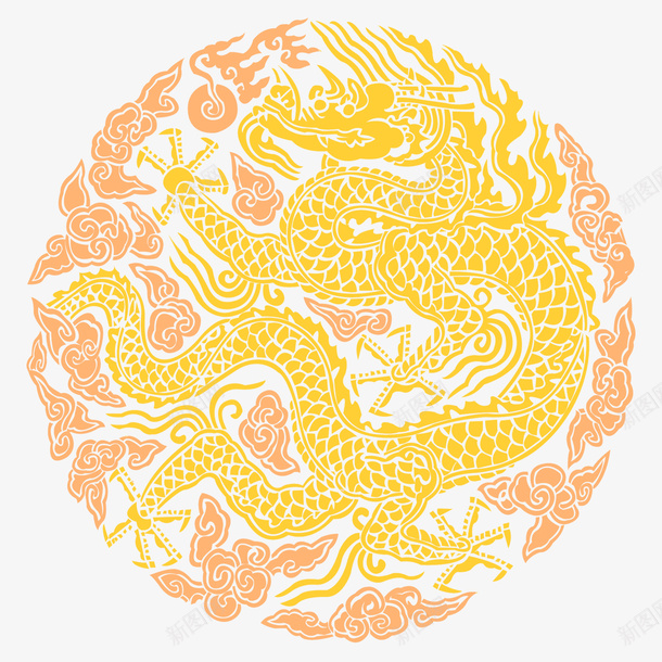祥云纹理盘龙装饰背景元素png免抠素材_新图网 https://ixintu.com 云纹 祥云 祥龙图案 纹理 线条龙纹 装饰元素 龙纹底纹