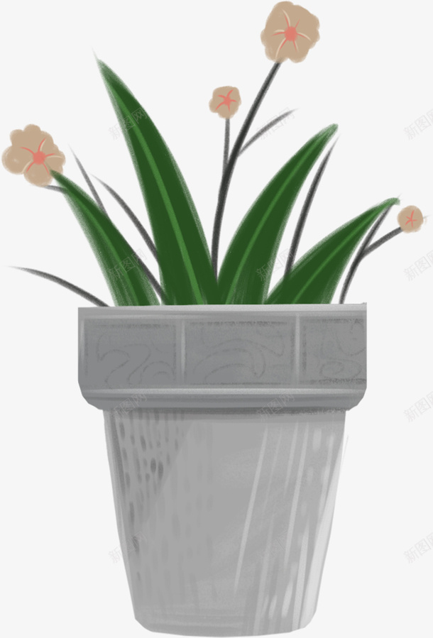 植物元素卡通png免抠素材_新图网 https://ixintu.com 植物 元素 卡通 花盆