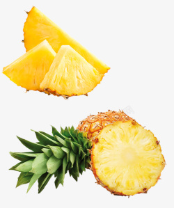 凤梨块菠萝切开的菠萝水果高清图片