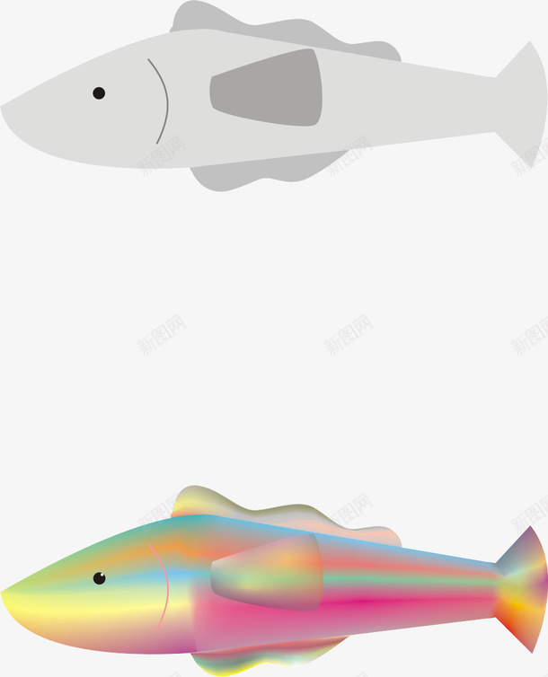 彩色的鱼和灰鱼cdr免抠素材_新图网 https://ixintu.com 鱼 彩色 渐变 矢量