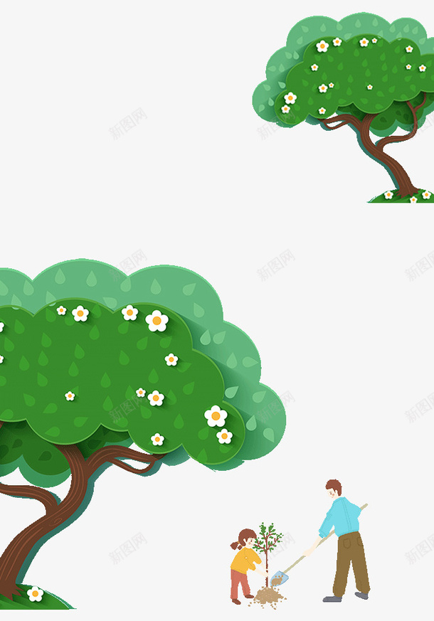 植树造林关爱环境树png免抠素材_新图网 https://ixintu.com 植树 造林 关爱环境 树