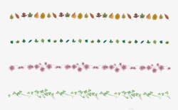 卡通树叶花朵文本分割线素材