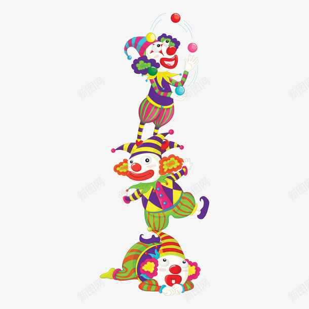 愚人节搞怪小丑ai免抠素材_新图网 https://ixintu.com 愚人节 搞怪小丑 插画 卡通