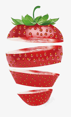 水果草莓切面素材
