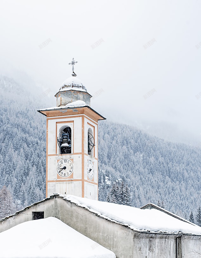 下雪建筑摄影钟塔jpg设计背景_新图网 https://ixintu.com 下雪 建筑 摄影 钟塔