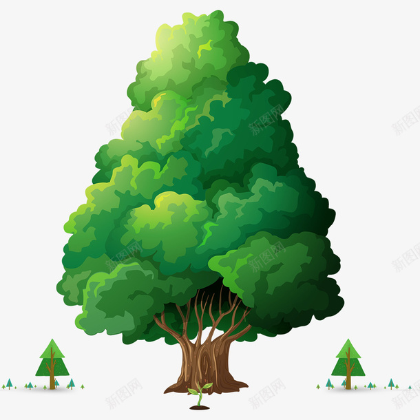 一颗巨大的树png免抠素材_新图网 https://ixintu.com 绿树 树 点缀树 绿叶