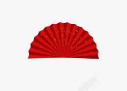 手绘折扇图片红色金粉中国风折扇高清图片