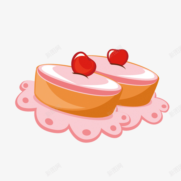 两个可爱小蛋糕png免抠素材_新图网 https://ixintu.com 粉色 小蛋糕 奶油 卡通