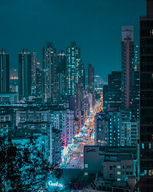 科技色块城市夜景摄影科技摄影图片