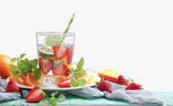 超级水果茶草莓柠檬水果茶饮料高清图片