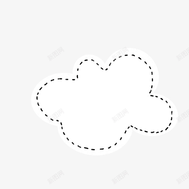 卡通白云云朵对话框png免抠素材_新图网 https://ixintu.com 云彩 云朵 卡通云朵 对话框 白云 素描白云
