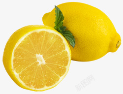 绿叶柠檬水果图片高清素材素材