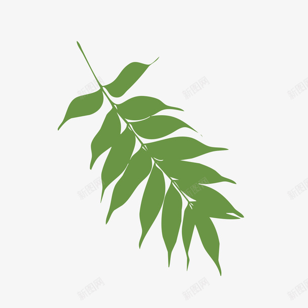 手绘绿色树枝元素psd免抠素材_新图网 https://ixintu.com 树枝 手绘 绿叶 春天