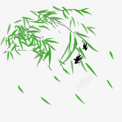 树上的燕子在柳树上飞高清图片