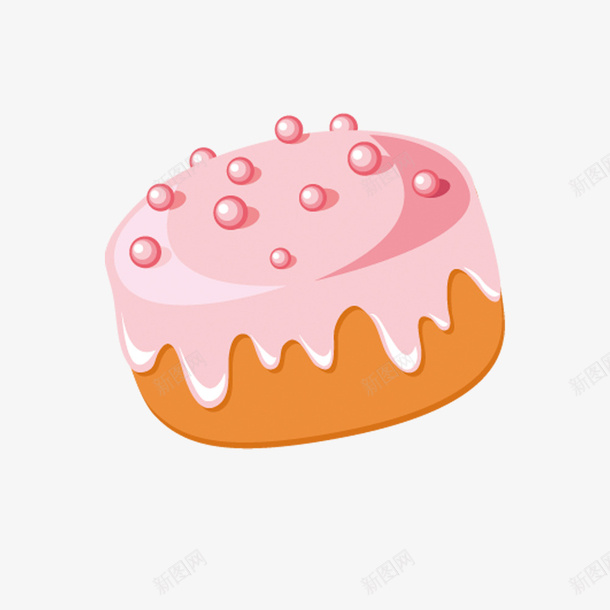 粉色小蛋糕草莓味png免抠素材_新图网 https://ixintu.com 卡通 粉橙色 草莓 蛋糕 饼干 马芬蛋糕