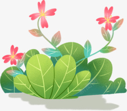 木板花叶子植物元素卡通高清图片